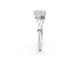White gold Oval Cut Diamond Three-Stone Ring with Prong Setting and Classic Band_115
