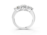 White gold Oval Cut Diamond Three-Stone Ring with Prong Setting and Classic Band_115