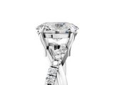 White gold Oval Cut Diamond Twist Band Solitaire with Prong Setting_75