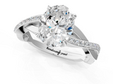 White gold Oval Cut Diamond Twisted Band Engagement Ring with Prong Setting_40
