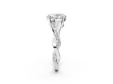 White gold Oval Cut Diamond Twisted Band Engagement Ring with Prong Setting_41
