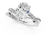 White gold Oval Cut Diamond Twisted Band with Pavé Setting and Four-Prong Setting_56