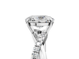 White gold Oval Cut Diamond Twisted Band with Pavé Setting and Four-Prong Setting_59