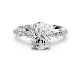 White gold Oval Cut Diamond Vine Band with Four-Prong Setting_46