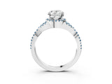 White gold Oval Cut Diamond with Aquamarine side stone Halo Twist Band Solitaire Prong Setting Ring_39