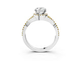 White gold Oval Cut Diamond with Yellow Sapphire side stone Halo Twist Band Solitaire Prong Setting Ring_39