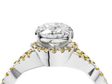White gold Oval Cut Diamond with Yellow Sapphire side stone Halo Twist Band Solitaire Prong Setting Ring_40