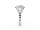 White gold Oval Cut Double Halo Split Shank Diamond Ring with Prong Setting_51