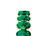 Silver Oval Cut Emerald Eternity Band with Shared Prong Setting