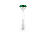White gold Oval Cut Emerald Solitaire Engagement Ring with Cathedral Setting and Four-Prong Mount_32