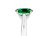 White gold Oval Cut Emerald Solitaire Engagement Ring with Cathedral Setting and Four-Prong Mount_35