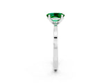 White gold Oval Cut Emerald Solitaire Engagement Ring with Classic Band and Four-Prong Setting_26