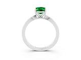 White gold Oval Cut Emerald Solitaire Engagement Ring with Classic Band and Four-Prong Setting_27
