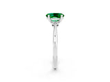 White gold Oval Cut Emerald Solitaire Engagement Ring with Classic Band and Four-Prong Setting_38