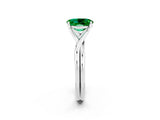 White gold Oval Cut Emerald Solitaire Twist Band Prong Setting Ring_50