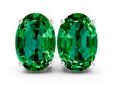 White gold Oval Cut Emerald Stud Earrings_30