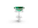 White gold Oval Cut Emerald Stud Earrings_32