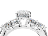 White gold Oval Cut Five-Stone Prong Set Diamond Ring with Classic Band_72