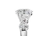 White gold Oval Cut Five-Stone Prong Set Diamond Ring with Classic Band_73