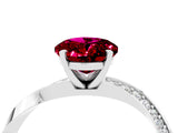 White gold Oval Cut Garnet Engagement Ring with Side Stone Accents and Four-Prong Setting_31