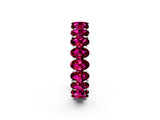 White gold Oval Cut Garnet Eternity Band with Shared Prong Setting_2
