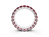 White gold Oval Cut Garnet Eternity Band with Shared Prong Setting_3