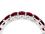 White gold Oval Cut Garnet Eternity Band with Shared Prong Setting_4