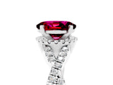 White gold Oval Cut Garnet  Halo Twist Band Solitaire Prong Setting Ring_29