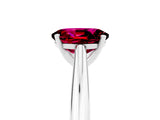 White gold Oval Cut Garnet Solitaire Engagement Ring with Cathedral Setting and Four-Prong Mount_101