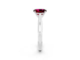 White gold Oval Cut Garnet Solitaire Engagement Ring with Cathedral Setting and Four-Prong Mount_32