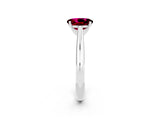 White gold Oval Cut Garnet Solitaire Engagement Ring with Cathedral Setting and Four-Prong Mount_98