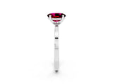 White gold Oval Cut Garnet Solitaire Engagement Ring with Classic Band and Four-Prong Setting_25
