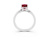 White gold Oval Cut Garnet Solitaire Engagement Ring with Classic Band and Four-Prong Setting_26