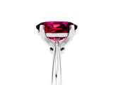 White gold Oval Cut Garnet Solitaire Engagement Ring with Classic Band and Four-Prong Setting_49