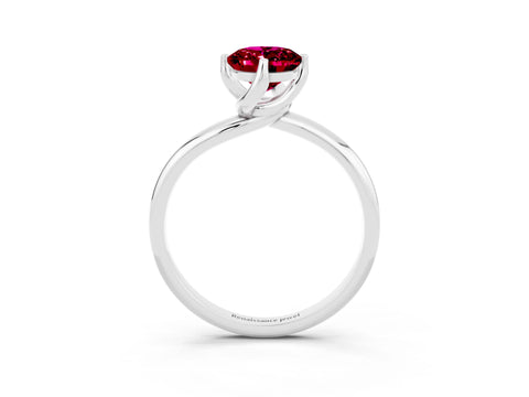 White gold Oval Cut Garnet Solitaire Engagement Ring with Four-Prong Setting and Classic Band_15