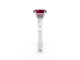 White gold Oval Cut Garnet Solitaire Engagement Ring with Round Band and Four-Prong Setting_2