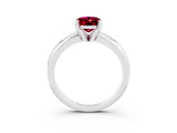White gold Oval Cut Garnet Solitaire Engagement Ring with Round Band and Four-Prong Setting_3