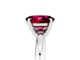 White gold Oval Cut Garnet Solitaire Engagement Ring with Round Band and Four-Prong Setting_5