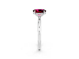 White gold Oval Cut Garnet Solitaire Ring with Thin Band and Four-Prong Setting_14