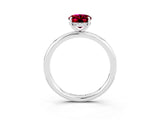 White gold Oval Cut Garnet Solitaire Ring with Thin Band and Four-Prong Setting_15