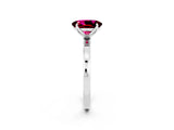 White gold Oval Cut Garnet Solitaire Ring with Thin Band and Prong Setting_38