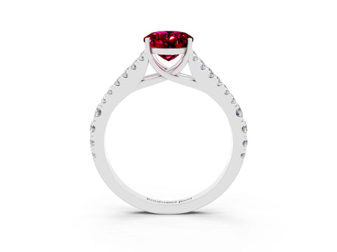 White gold Oval Cut Garnet Split Shank Pavé Engagement Ring with Four-Prong Setting_37