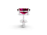 White gold Oval Cut Garnet Stud Earrings_20