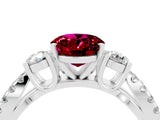 White gold Oval Cut Garnet Three-Stone Ring with Pavé Split Shank and Four-Prong Setting_16