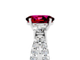 White gold Oval Cut Garnet Three-Stone Ring with Pavé Split Shank and Four-Prong Setting_17