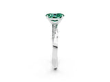 White gold Oval Cut Green Sapphire Engagement Ring with Side Stone Accents and Four-Prong Setting_29