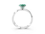 White gold Oval Cut Green Sapphire Engagement Ring with Side Stone Accents and Four-Prong Setting_30
