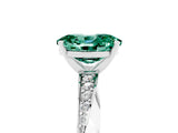 White gold Oval Cut Green Sapphire Engagement Ring with Side Stone Accents and Four-Prong Setting_32