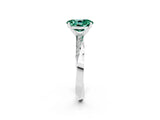 White gold Oval Cut Green Sapphire Engagement Ring with Side Stone Accents and Four-Prong Setting_38