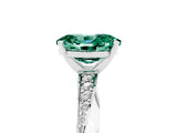 White gold Oval Cut Green Sapphire Engagement Ring with Side Stone Accents and Four-Prong Setting_41